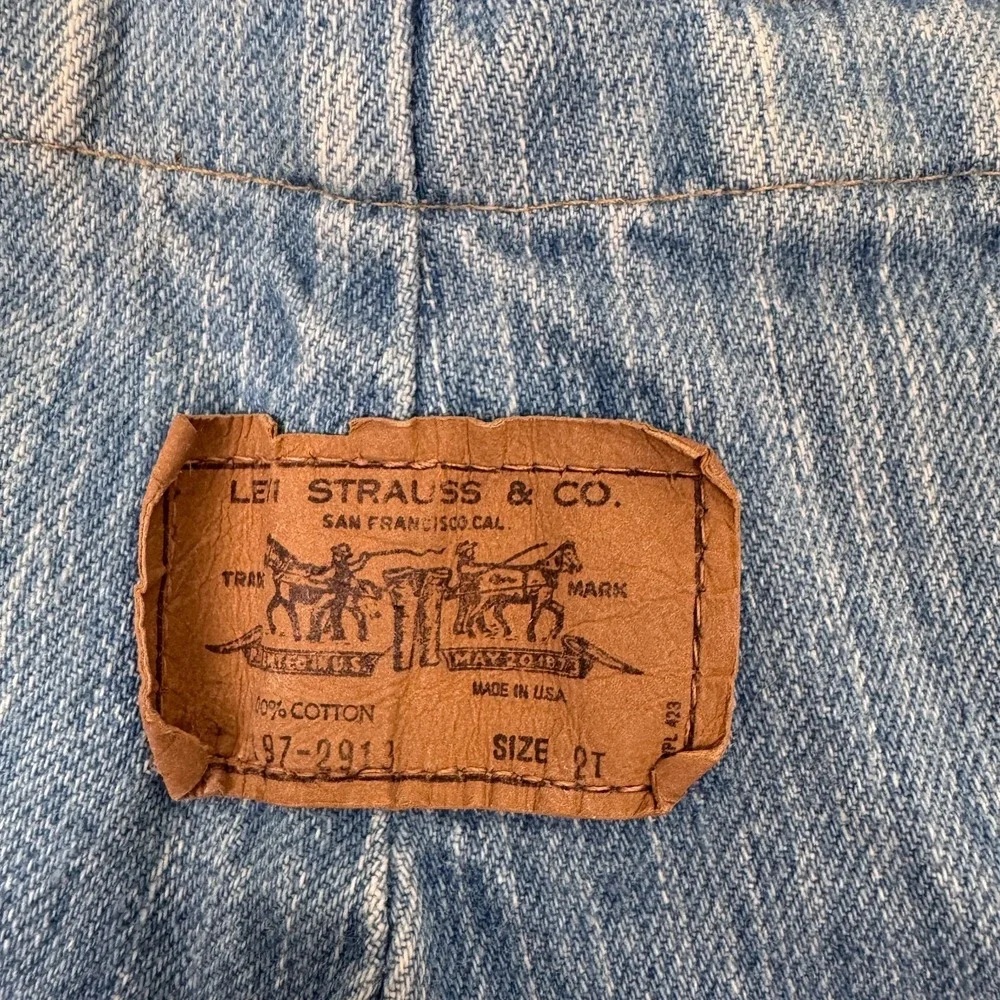 Vintage Levis Overalls‎ Kids 2T Blue Orange Tab Flare Bell Bottom Retro USA 70s